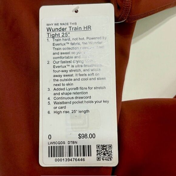 Lululemon Wunder Train High-Rise Tight 25" *Date Brown - Picture 9 of 9
